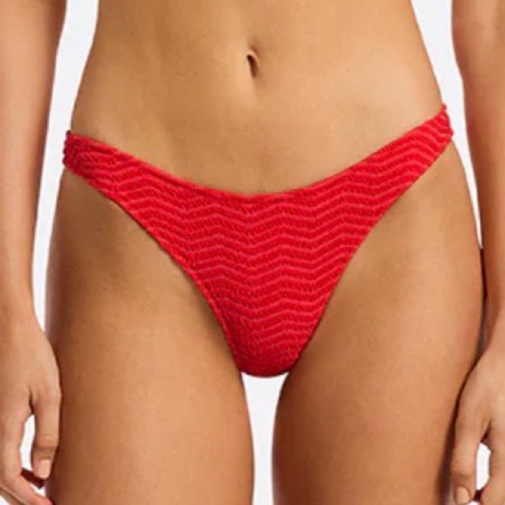 triangl swimwear Red Textured Bikini Bottom